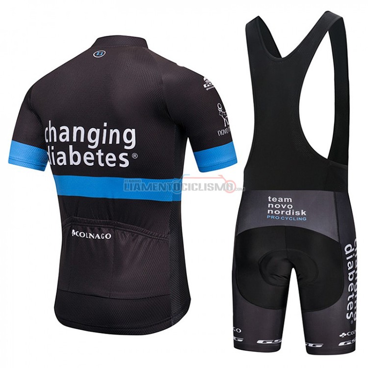 Abbigliamento Ciclismo Novo Nordisk Manica Corta 2018 Nero e Blu